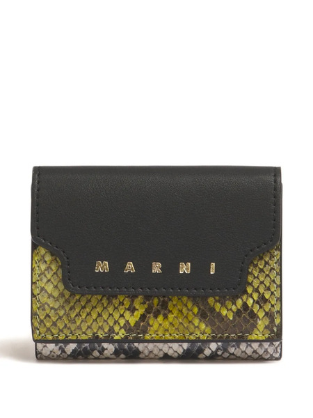  Marni Python-print Wallet - Zo998 Black/stone White/amber 