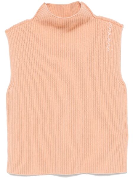  Marni Ribbed Wool Vest - Orange 
