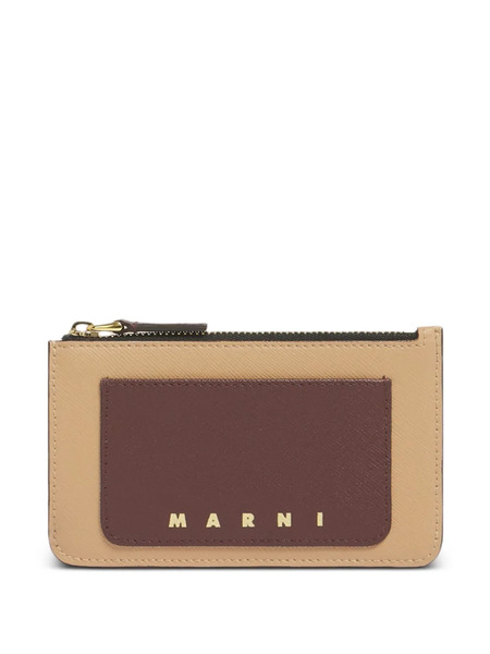  Marni Saffiano Zip Cardholder - Neutrals 