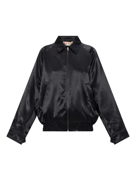  Marni Satin Bomber Jacket - Black 