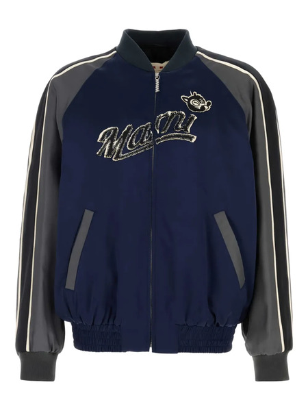  Marni Satin Bomber Jacket - Blue 