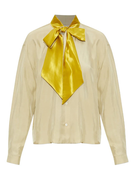  Marni Satin-bow Blouse - Yellow 