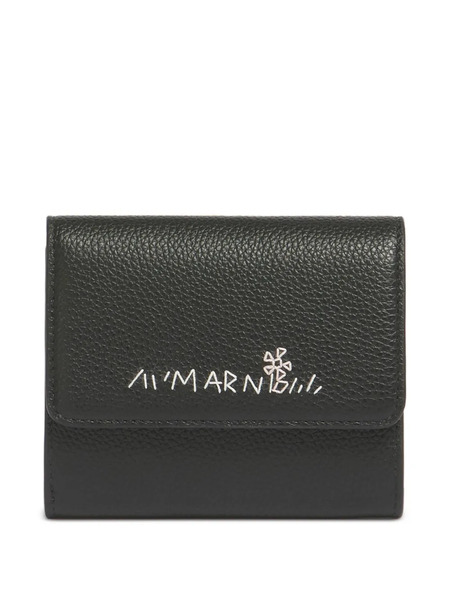  Marni Snap-button Leather Wallet - Black 