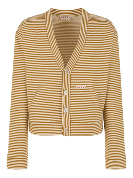  Marni Striped Button-up Cardigan - Neutrals 