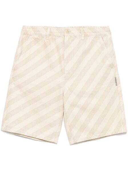  Marni Striped Denim Shorts - Neutrals 