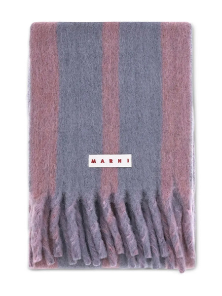  Marni Striped Fringed Scarf - Grey 