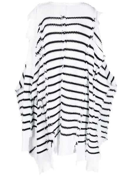  Marni Striped Knitted Cape - White 