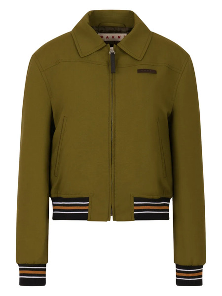  Marni Striped Ribbed Jacket - Green 