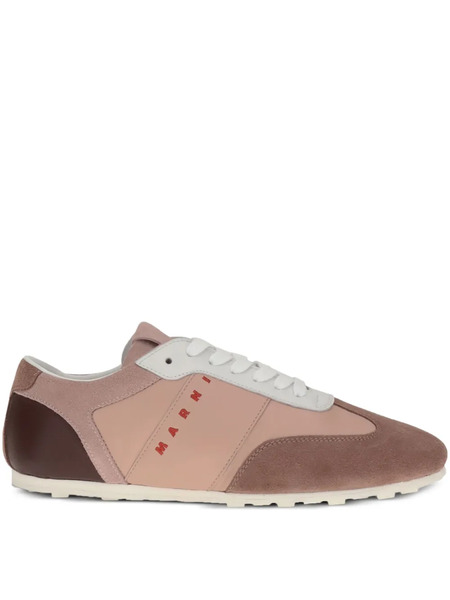  Marni Suede-panel Logo-embroidered Sneakers - Pink 