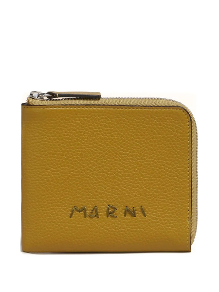  Marni Textured Leather Zip-around Wallet - Yellow 