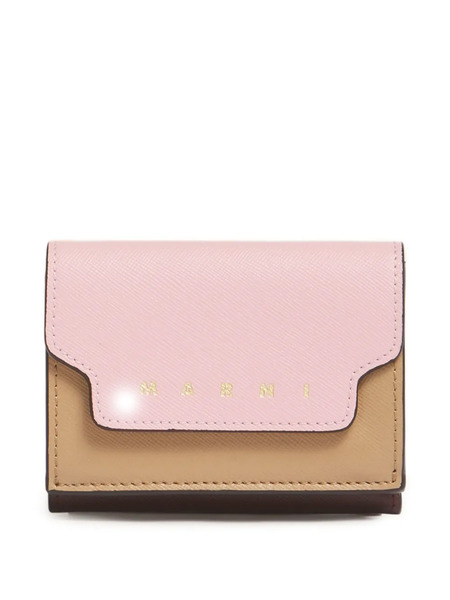  Marni Tri-fold Saffiano-leather Wallet - Pink 