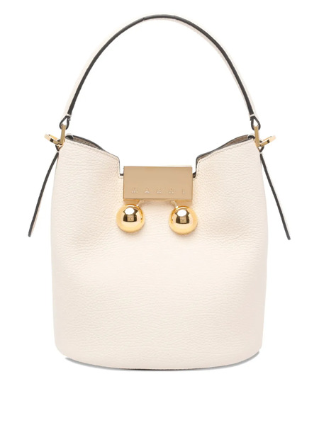  Marni Trunkaroo Leather Bucket Bag - Neutrals 