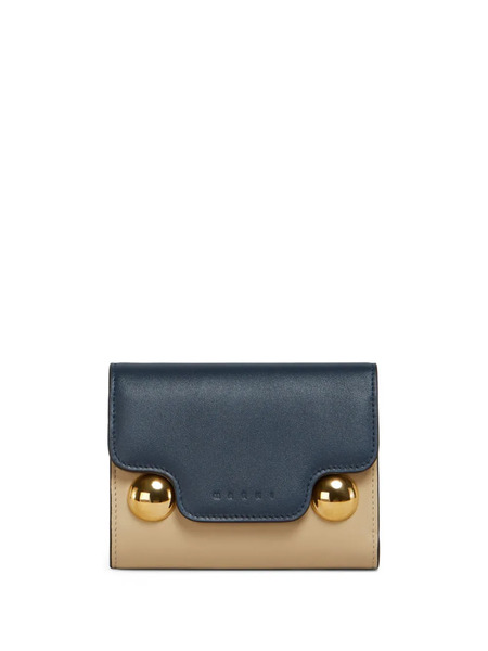  Marni Trunkaroo Trifold Leather Wallet - Neutrals 