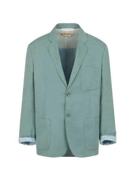  Marni Two-button Patch-pocket Blazer - Green 