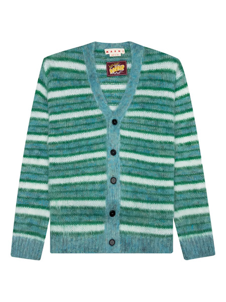  Marni V-neck Striped Cardigan - Green 