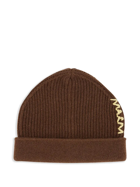  Marni Virgin Wool Beanie Hat - Brown 