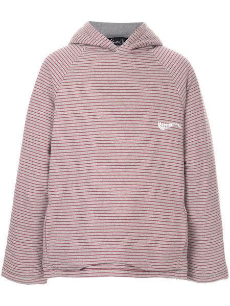  Martine Rose Oversized Striped Hoodie - Grey 
