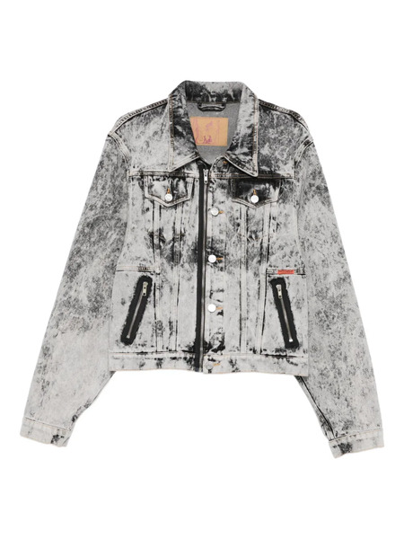  Martine Rose Zip-front Washed Denim Jacket - Grey 