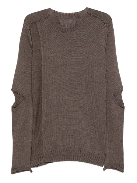 Masnada Elbow-detail Side-split Sweater - Brown 