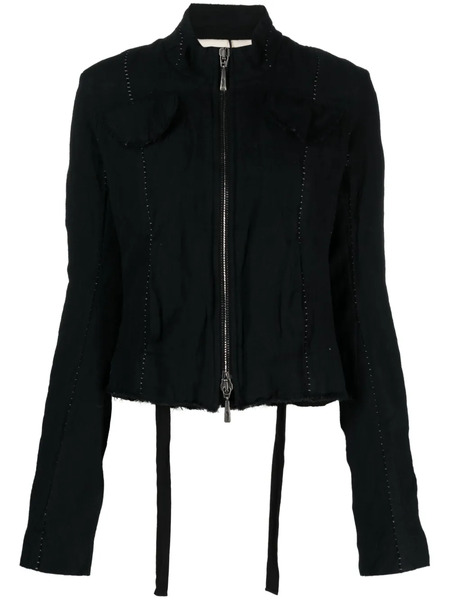 Masnada Perforated Cropped Jacket - Black 