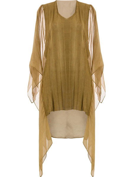  Masnada Sheer Panel Dress - Green 