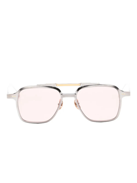  Massada White Circle Sunglasses - Silver 