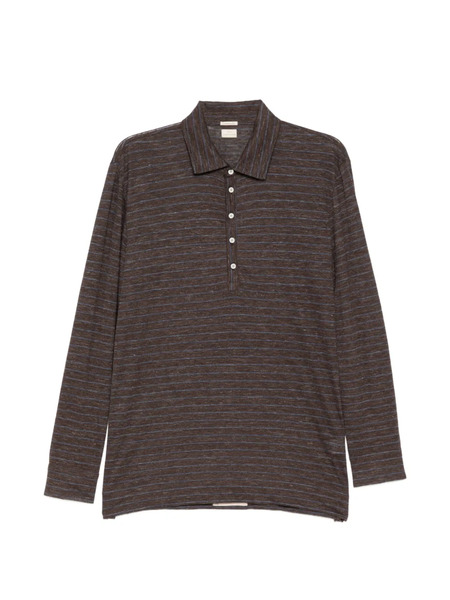  Massimo Alba Striped Polo Shirt - Brown 