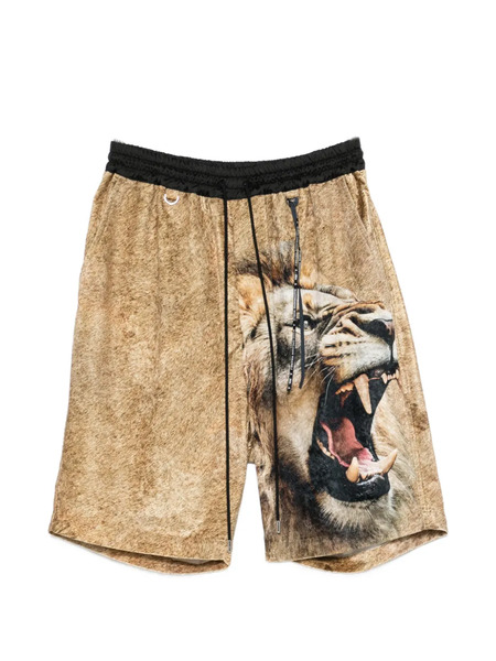  Mastermind Japan Lion-print Drawstring Shorts - Neutrals 