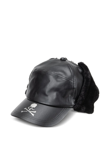  Mastermind World Faux Fur Leather Cap - Black 
