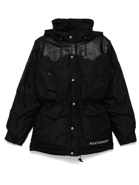  Mastermind World Panel Embroidered-logo Padded Jacket - Black 