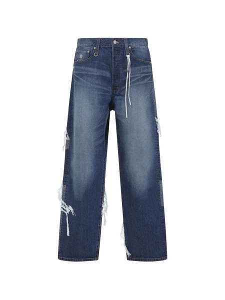  Mastermind World Patchwork Distressed Jeans - Blue 