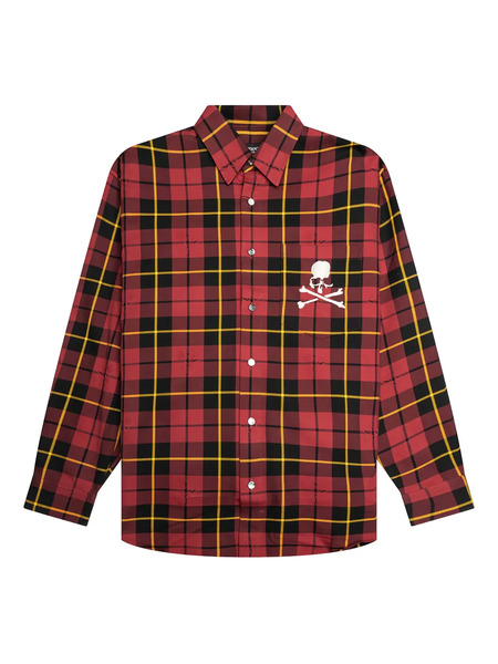  Mastermind World Skull-embroidered Plaid Shirt 