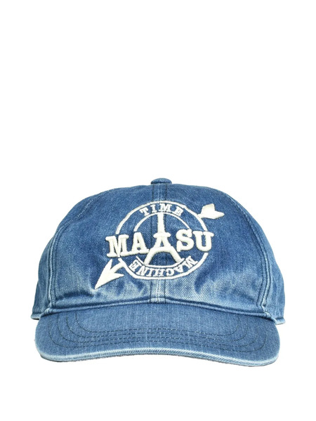  Masu Embroidered-logo Denim Cap - Blue 