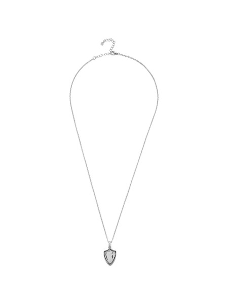  Mateo Black-diamond Shield Necklace - Silver 