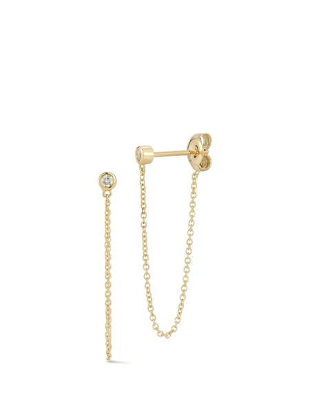  Mateo Chain-drop Diamond Earrings - Gold 