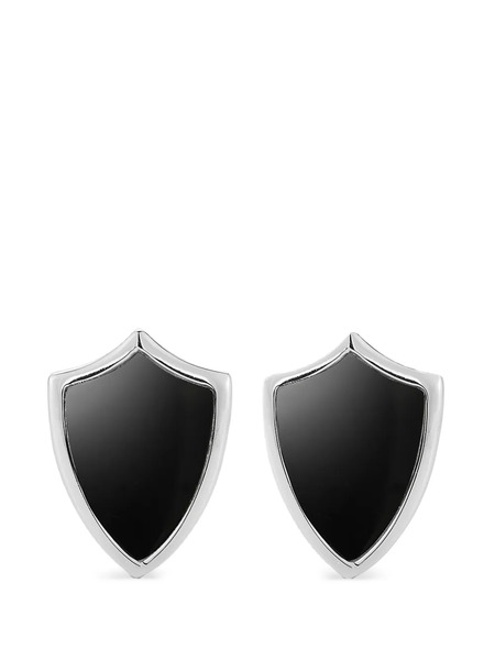  Mateo Onyx Shield Cufflinks - Silver 