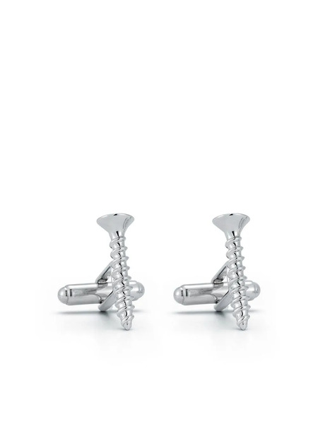  Mateo Screw Shape Cufflinks - Silver 