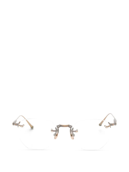  Matsuda Rimless Oval-frame Glasses - Gold 