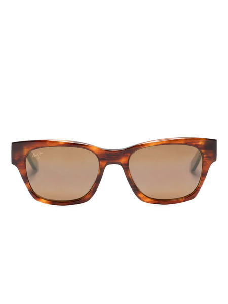  Maui Jim Tortoiseshell Rectangle-frame Sunglasses - Brown 