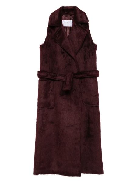  Max Mara Abbozzi Belted Sleeveless Coat - Red 