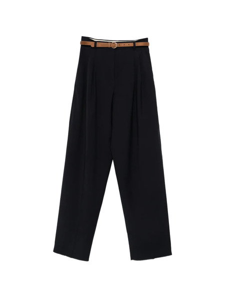  Max Mara Bacio Belted Pleated Trousers - Blue 