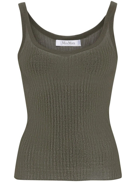  Max Mara Bastia Ribbed Silk Top - Green 