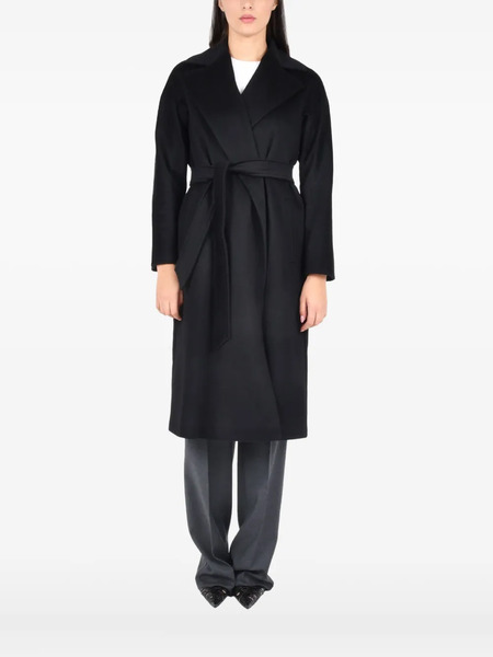  Max Mara Belted Cashmere Coat - Black 