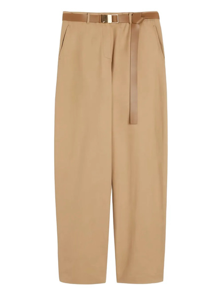 Max Mara Belted Cotton Trousers - Neutrals 