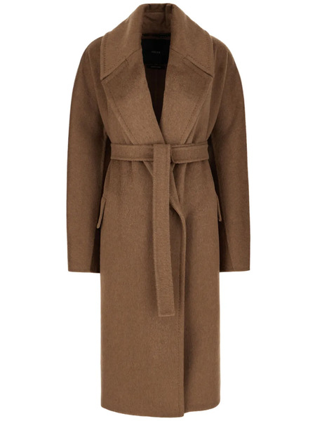  Max Mara Belted Long Coat - Brown 