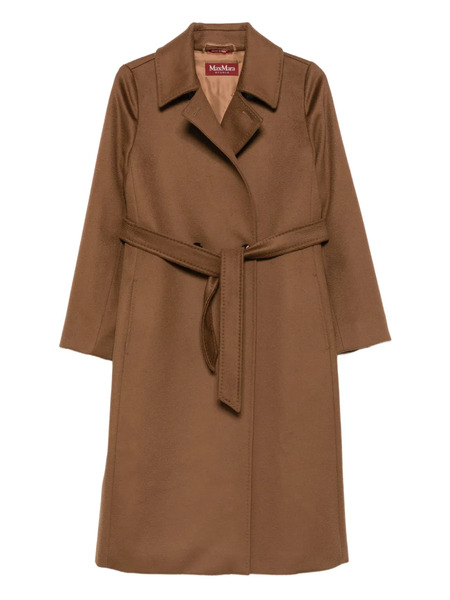  Max Mara Belted Notched-collar Coat - Brown 