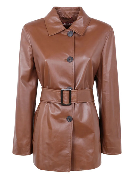  Max Mara Belted Single-breasted Jacket - Brown 