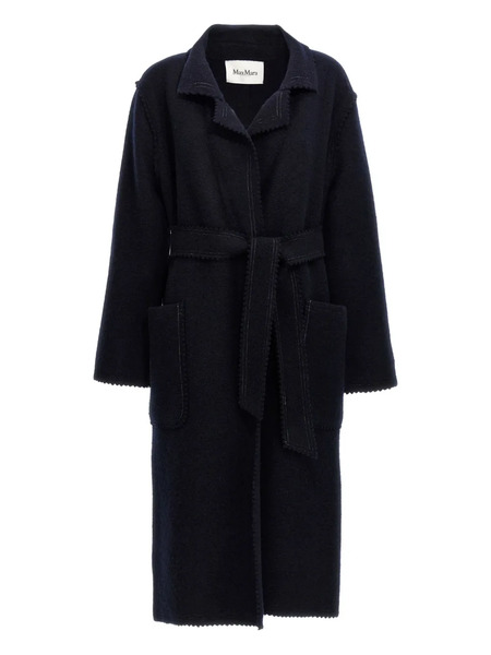  Max Mara Belted-waist Coat - Blue 