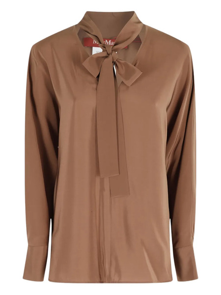  Max Mara Bow-collar Silk Blouse - Brown 
