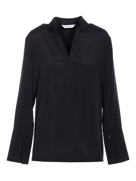  Max Mara Buttoned-cuff Tunic Top - Black 